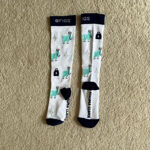 NEW NWOT FIGS Compression Trauma Llama Socks Size L Large